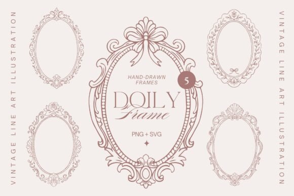 5 Doily Vintage Frames