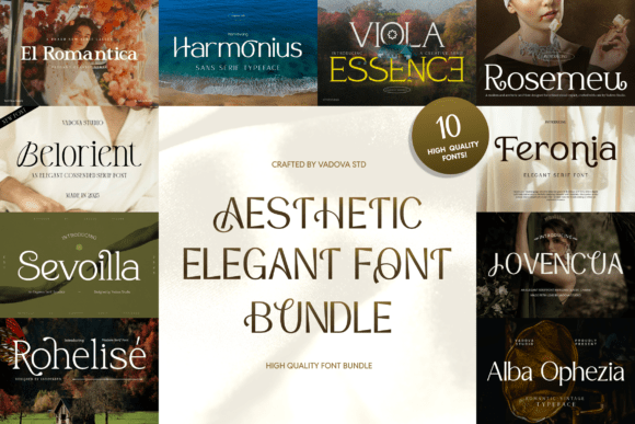 Aesthetic Elegant Bundle Serif Font By Vadova Std