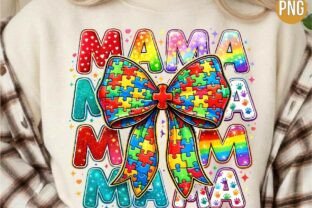 Autism Mama Rainbow Bow Puzzle PNG Shirt Graphic by AVA STORE ...