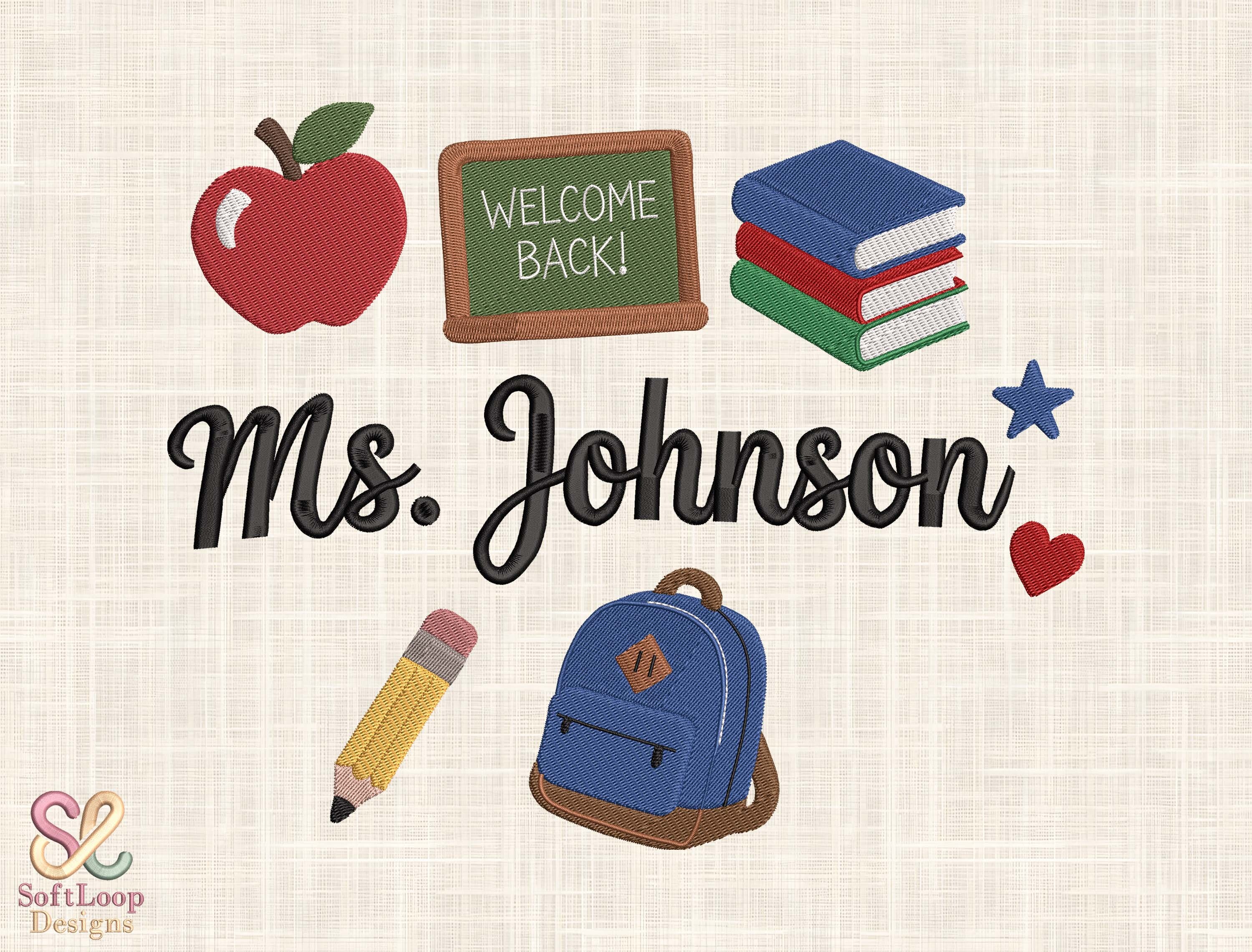 Back to School Embroidery Design