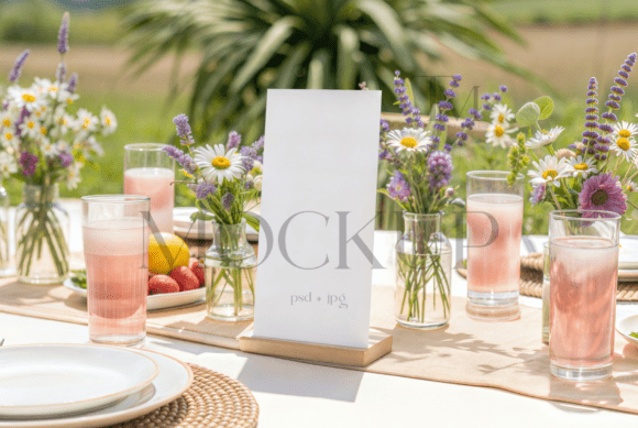 Beach Wedding Menu Mockup