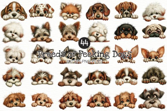Breeds of Peeking Dogs New Clipart