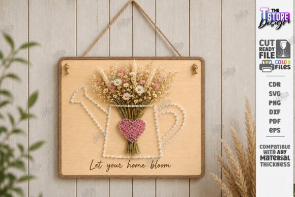 DIY String Art Wall Vase Laser Cut | CNC Laserschneiden Von The T Store Design