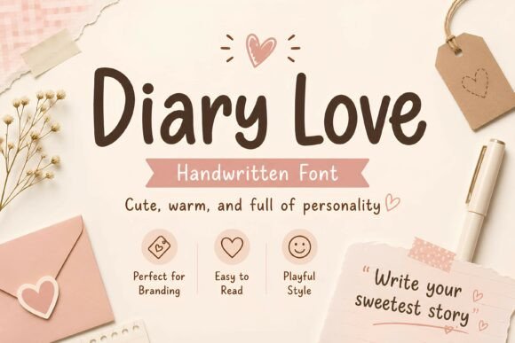 Diary Love Font - Preview 4