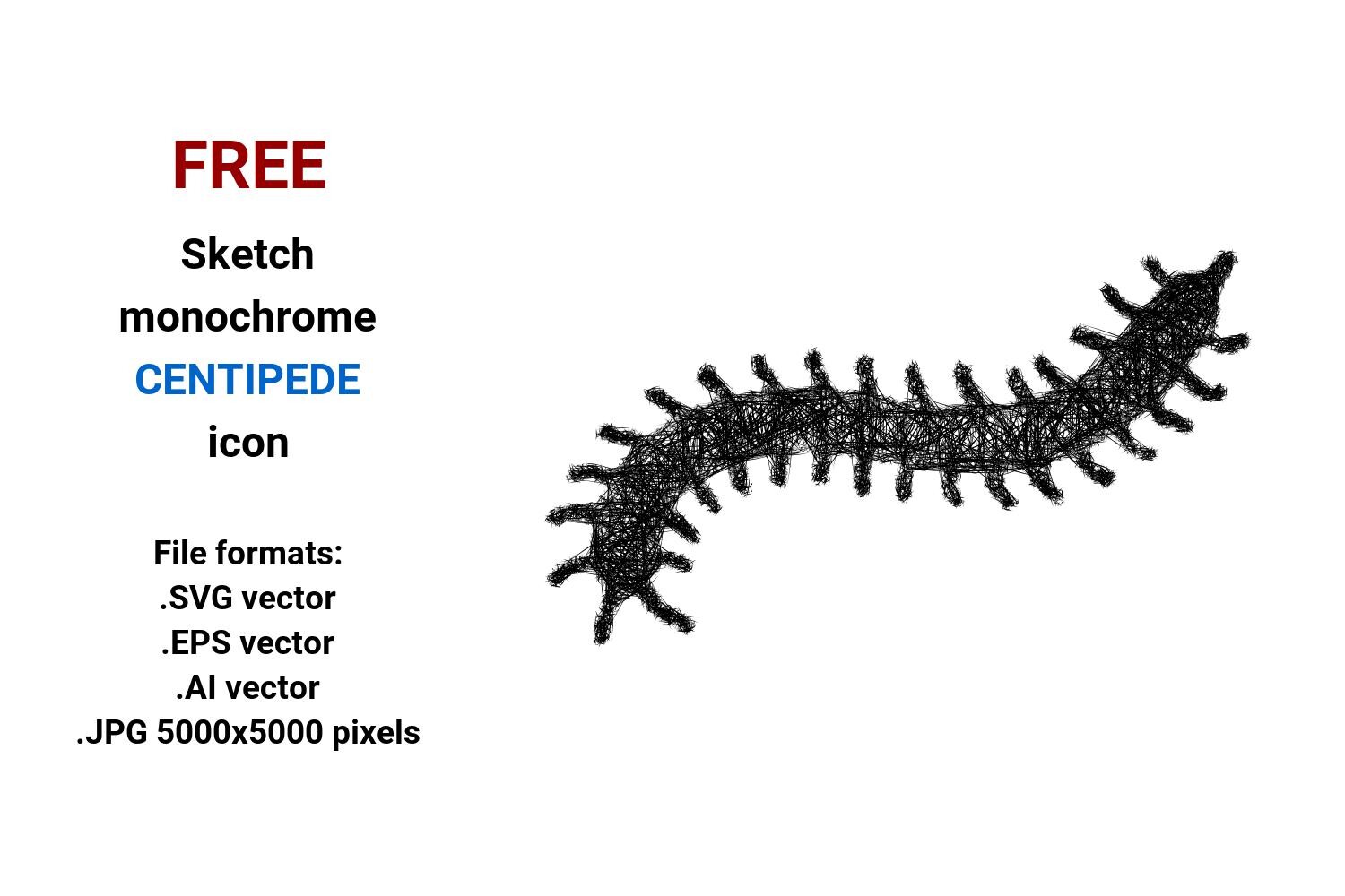 FREE Sketch Centipede Icon Graphic by davidzydd · Creative Fabrica