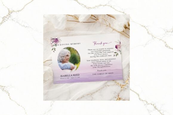 Funeral Thank You Card Canva FR009