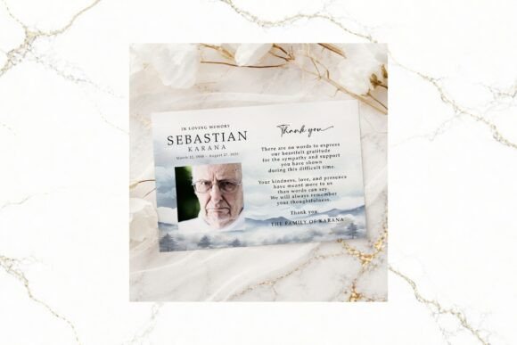 Funeral Thank You Card Canva FR010