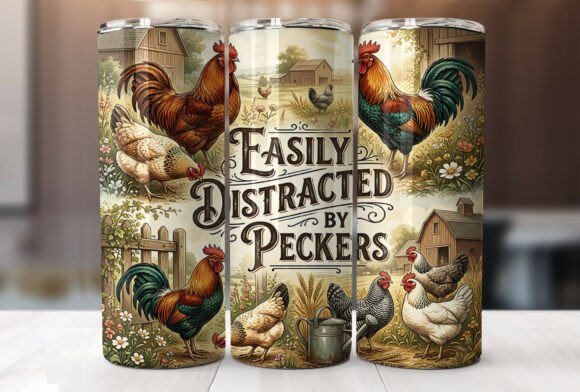 Funny Farm Chicken Skinny Tumbler Wrap