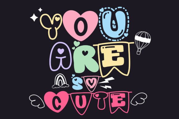 Kawaii Heartsy Font PNG with transparent background - Preview 2
