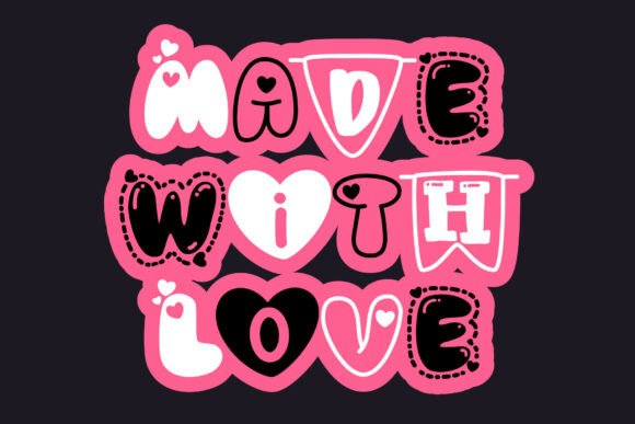 Kawaii Heartsy Font PNG with transparent background - Preview 4