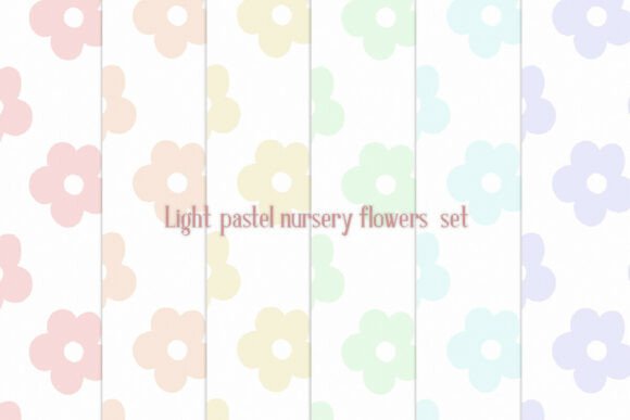 Light Pastel Nursery Flowers Set Graphic Patterns By TijanaARTStudio88