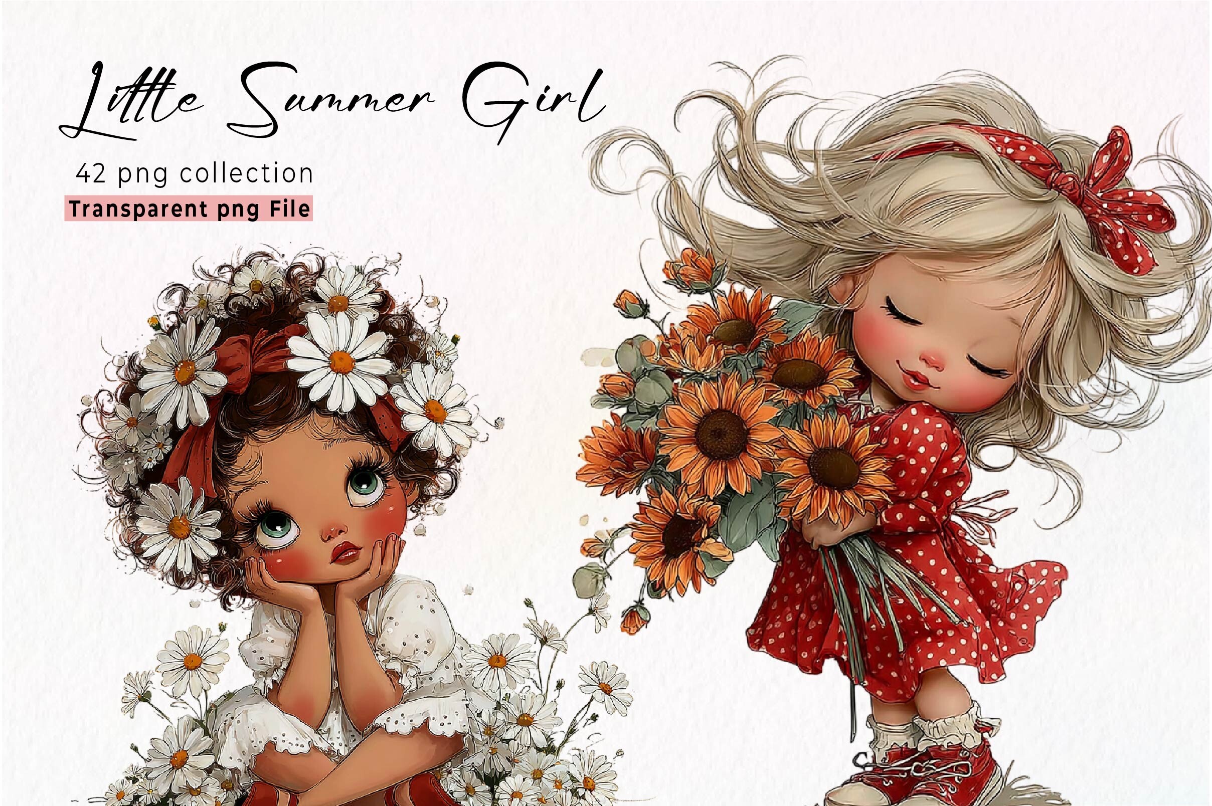 Little Summer Girl PNG Clipart Graphic by Print Magic · Creative Fabrica