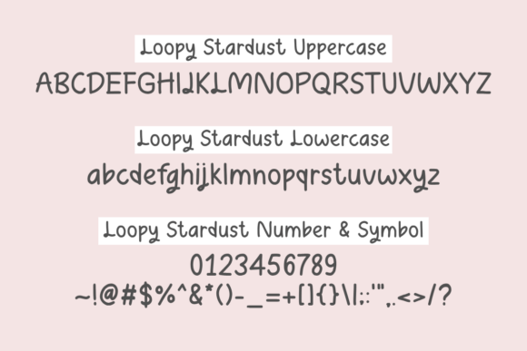 Loopy Stardust Font PNG with transparent background - Preview 1
