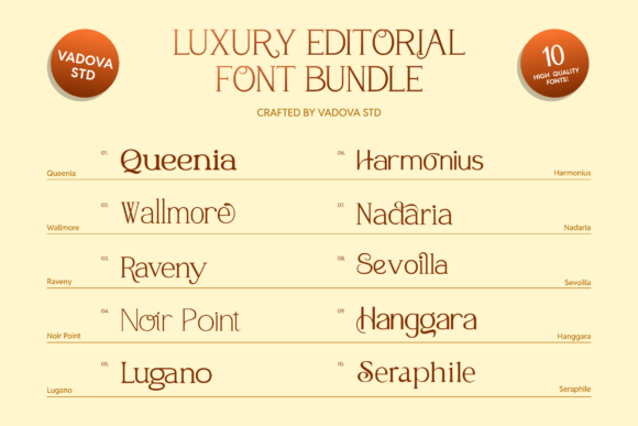 Luxury Editorial Bundle Font PNG with transparent background - Preview 1