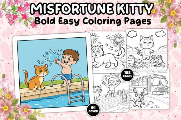 Misfortune Kitty Coloring Pages