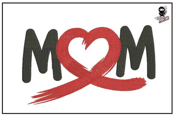 Mom Heart Ribbon