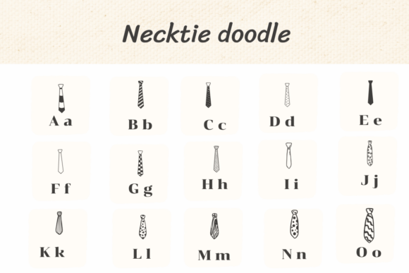 Necktie Doodle Font font preview - 1