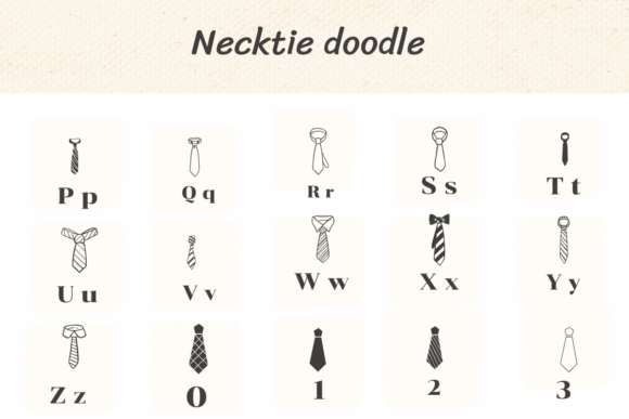 Necktie Doodle Font font preview - 2