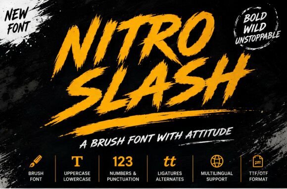 Nitro Slash Font PNG with transparent background - Preview 2