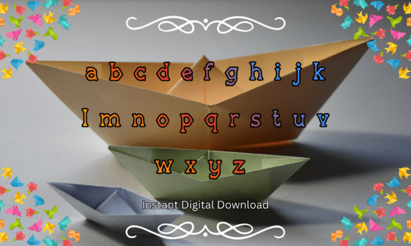 Origami Paper Font PNG with transparent background - Preview 2