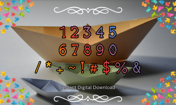 Origami Paper Font PNG with transparent background - Preview 3