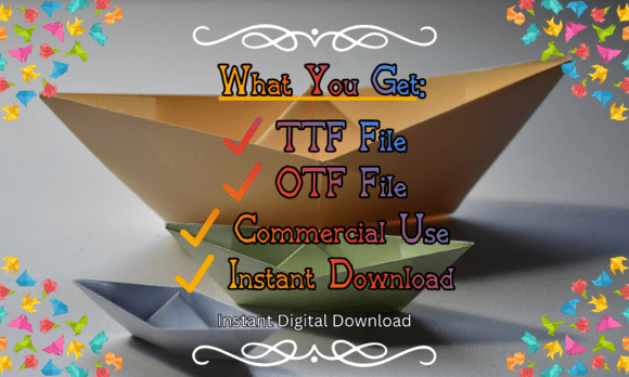 Origami Paper Font PNG with transparent background - Preview 5