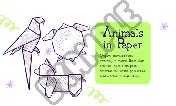 Origami Paper Font PNG with transparent background - Preview 6