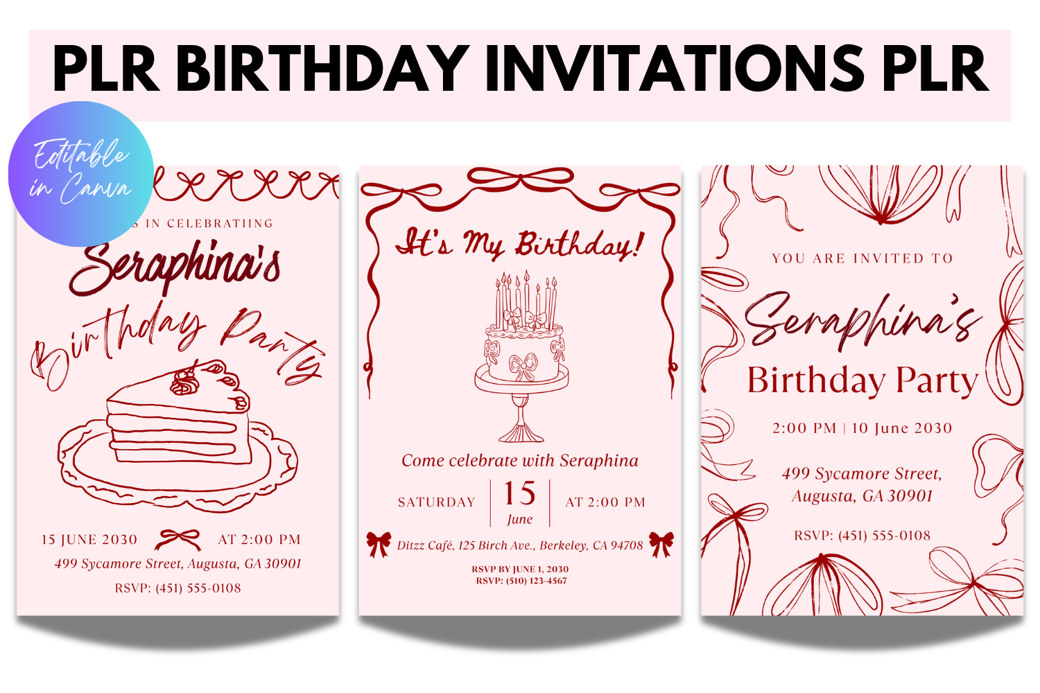 PLR Birthday Invitation Canva Template1