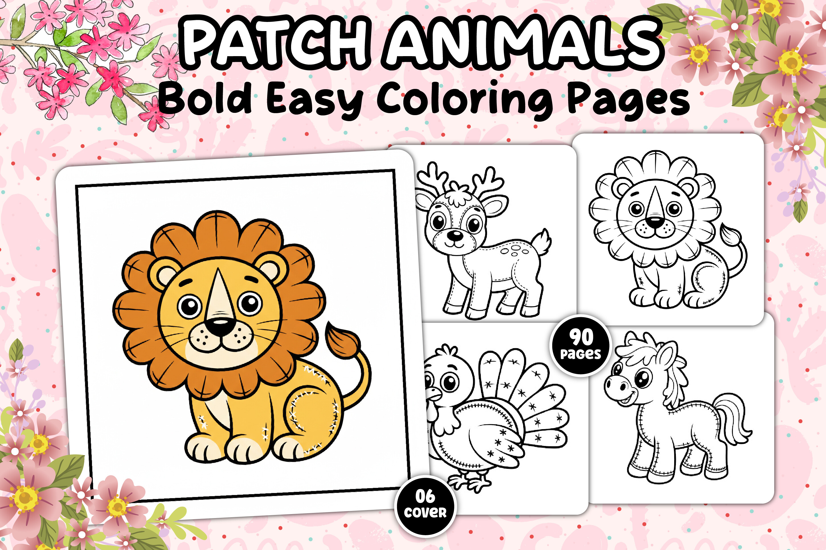 Patch Animals Coloring Pages for Kids