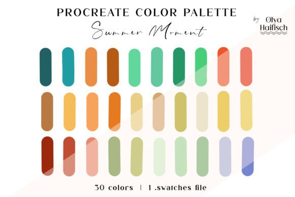 Retro Summer Procreate Color Palette