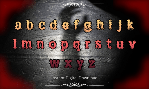 Shadow Demon Font PNG with transparent background - Preview 2