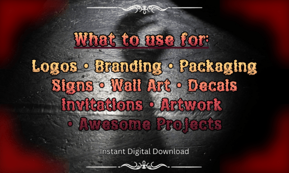 Shadow Demon Font PNG with transparent background - Preview 4