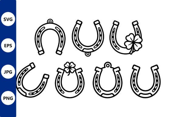 Shamrock Horseshoe Line Art Set