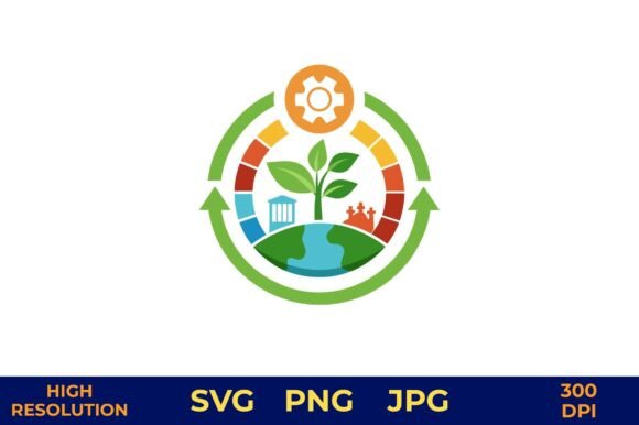 Sustainable Development Concept Grafica Illustrazioni Stampabili Di designcrafts