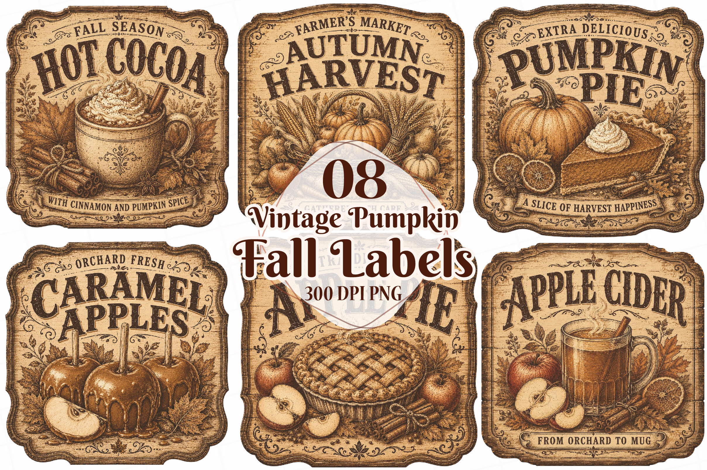 Vintage Pumpkin Fall Labels