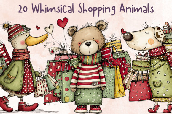 Whimsical Adventure Animals Clipart Set