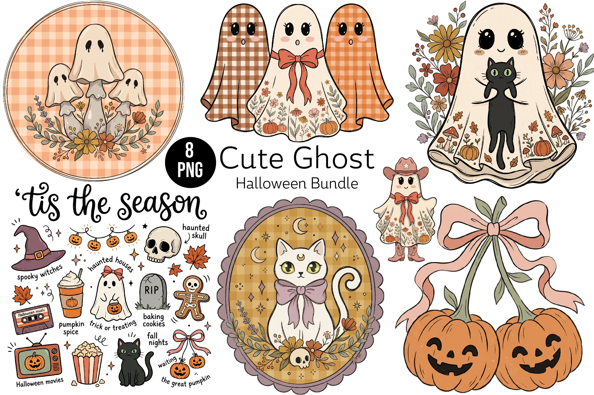 Cute Ghost Halloween Bundle Graphic by CraftArtStudio · Creative Fabrica