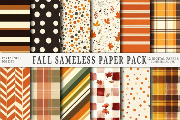Fall Seamless Digital Paper Pack Grafik KI Muster Von RevolutionCraft