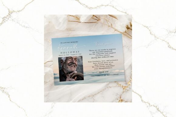 Funeral Thank You Card Canva FR011