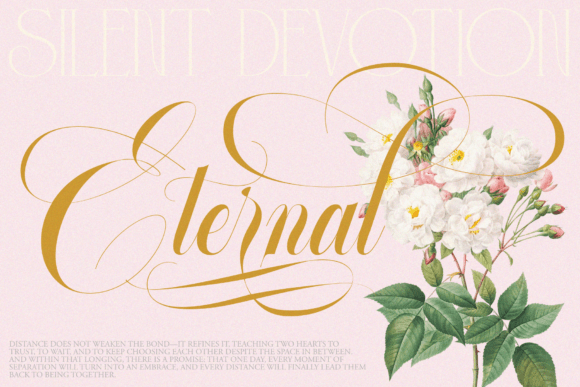Glowing Romance Font PNG with transparent background - Preview 2
