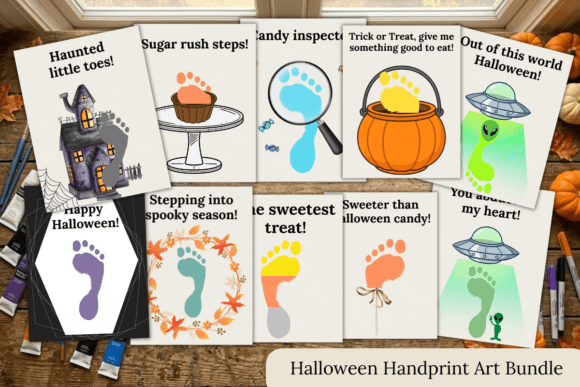 Halloween Treats Footprint Art Bundle