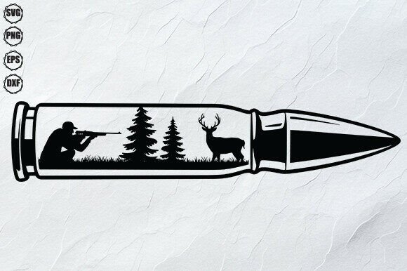 Hunting Bullet SVG Deer Hunter Cut File
