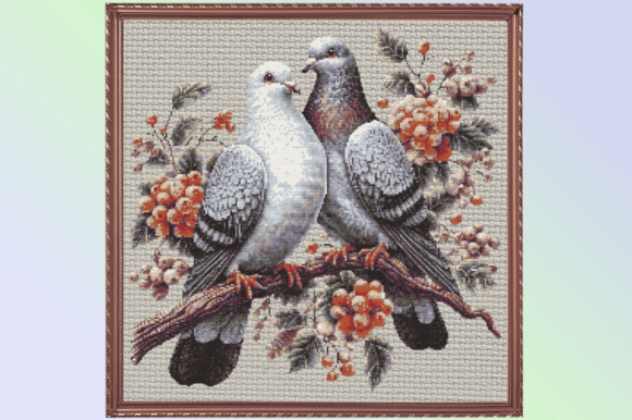 Lovebirds Cross Stitch Pattern