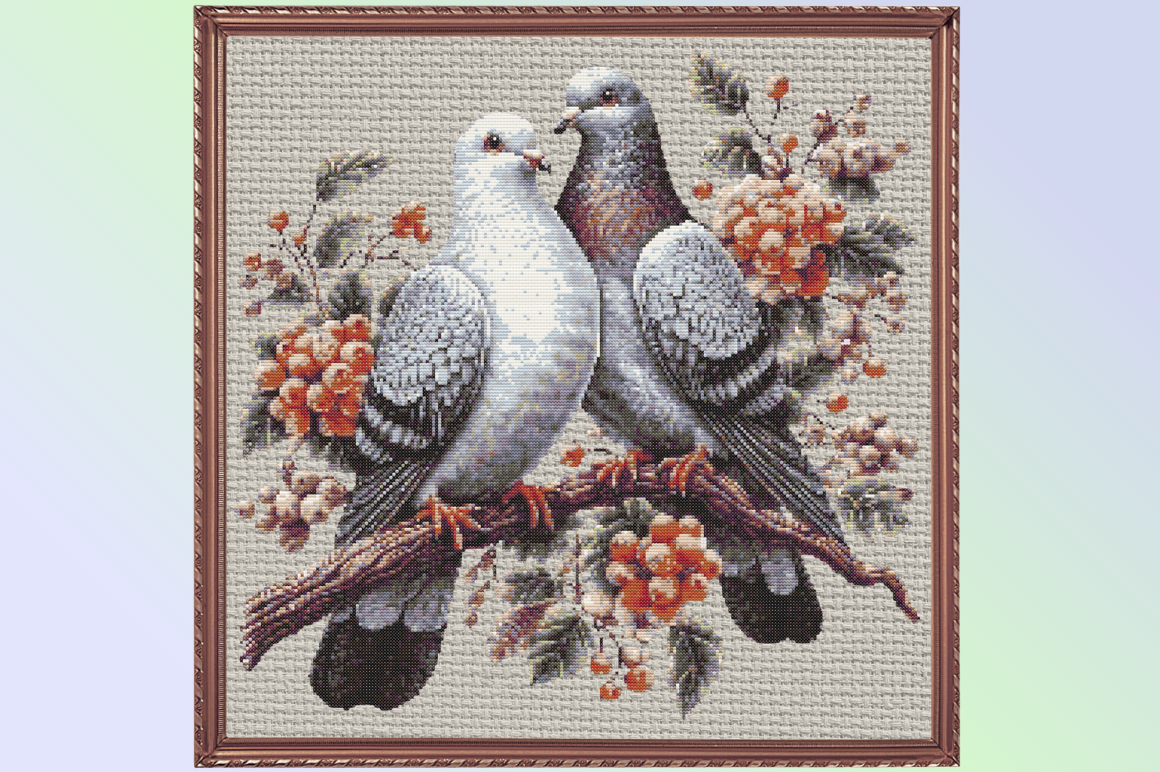 Lovebirds Cross Stitch Pattern