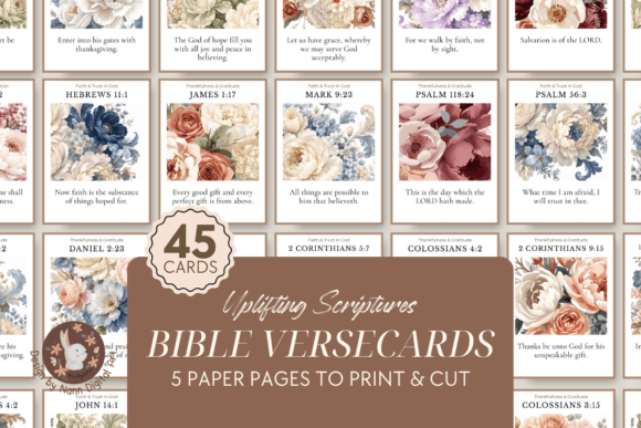 Printable Bible Verse Cards Set Florals