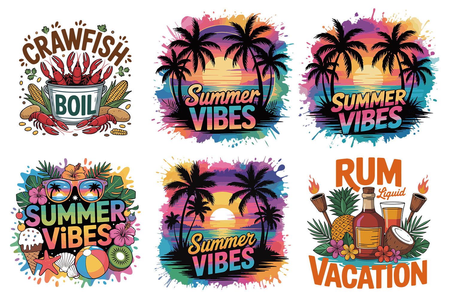 Summer Vibes Svg Bundle Graphic by Retro Art · Creative Fabrica