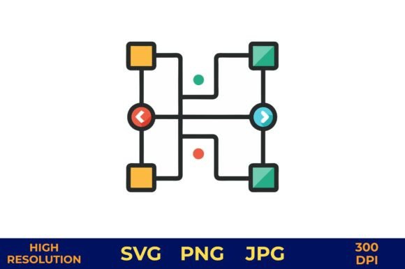 Traffic Light Nodes Linked in Vector Grafik Druckbare Illustrationen Von designcrafts