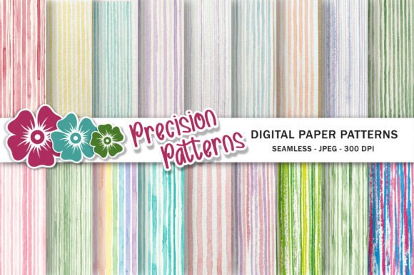 Watercolor Stripes Background Bundle Grafik Hintegründe Von Precision Patterns