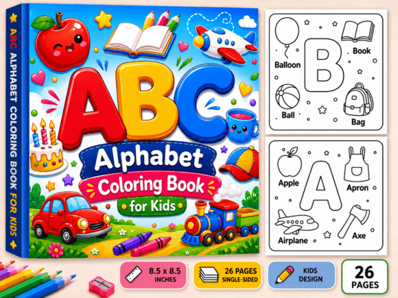 Preview of ABC Alphabet Coloring Pages for Kids coloring pages for kids