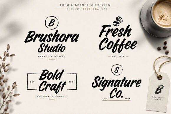 Brushora Font PNG with transparent background - Preview 3